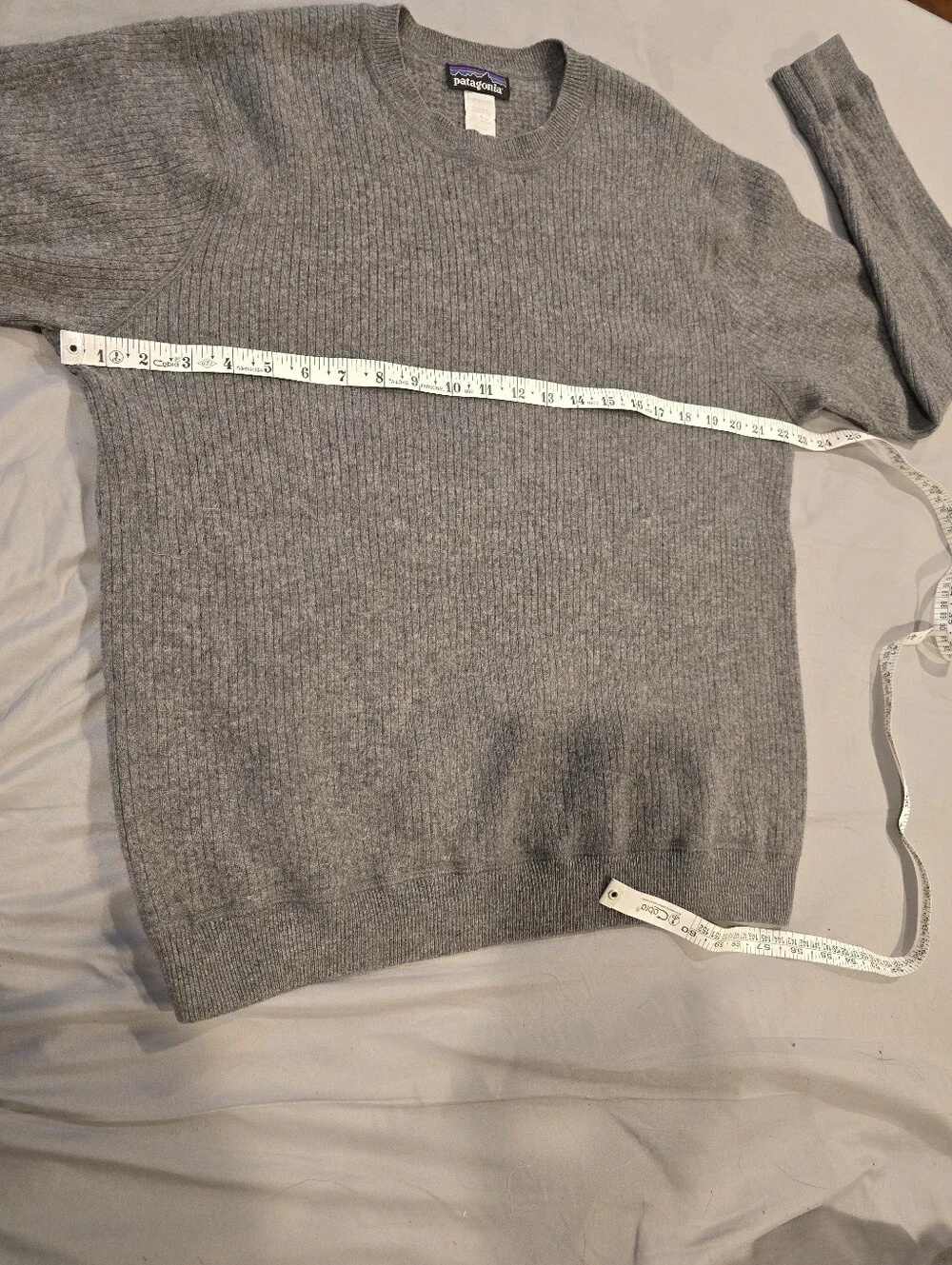 Patagonia Mens Recycled Cashmere Crewneck Sweater Forge Grey Size Large